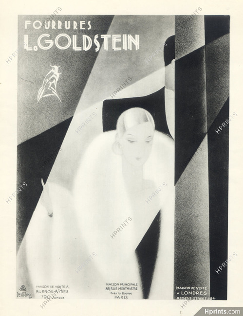Goldstein (Fur Clothing) 1930 Petitjean, Fur Coat, Art Deco Style