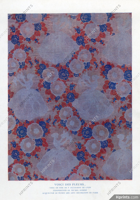 Ducharne 1923 Voici des Fleurs... Michel Dubost (Textile Design)
