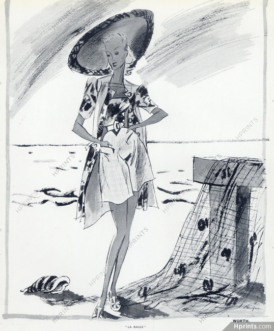 Worth 1940 La Baule, Beachwear, Léon Bénigni