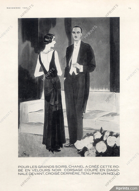 Chanel 1929 backless Black Velvet Evening Gown, Eric
