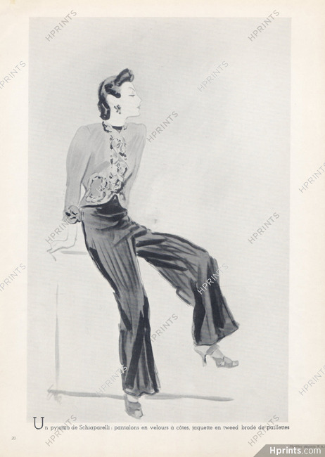 Schiaparelli 1937 Pajamas, Jacket, Eric