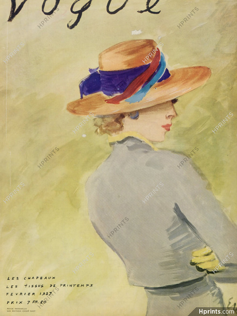 Eric (Carl Erickson) 1937 Cover, Fashion Illustration Hat