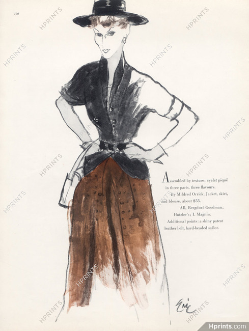 Mildred Orrick (Couture) 1949 Jacket and Skirt, Eric (Carl Erickson)