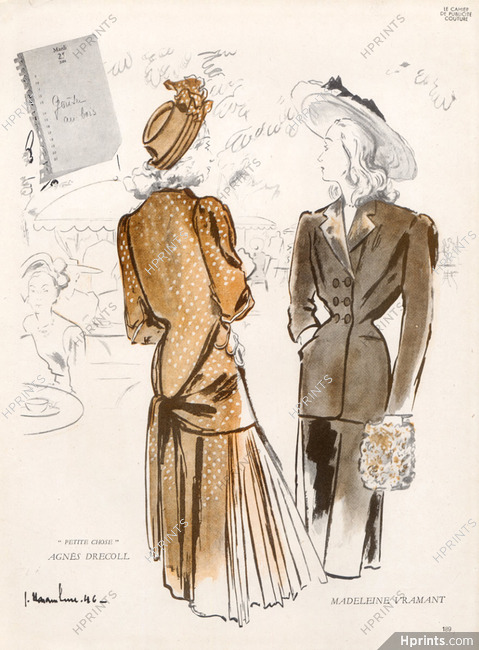 Jc. Haramboure 1946 Agnès-Drecoll & Madeleine Vramant