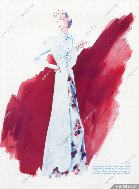 Nina Ricci (Couture) 1938 Léon Bénigni, Evening Gown and Coat