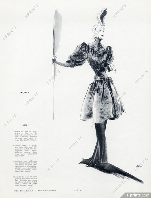 Worth (Couture) 1938 Léon Bénigni, Evening Jacket in Silver Lamé