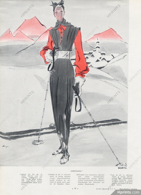 Worth (Couture) 1939 Léon Bénigni, Costume for the Ski