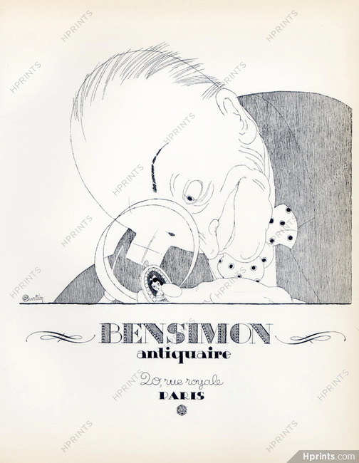 Bensimon (Antiquaire Jewels) 1928 Lithograph PAN Paul Poiret, Charles Martin