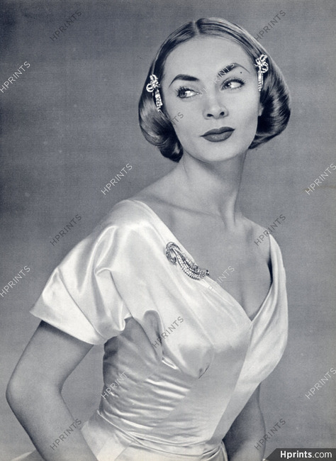 Mad Carpentier 1955 Evening Dress, Hair Clips, Brooch, Mellerio