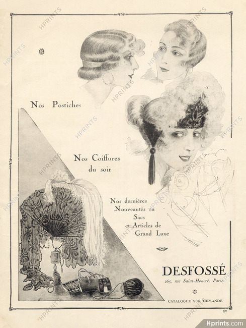 Desfossé (Hairstyle) 1921 Wig, Hairpiece
