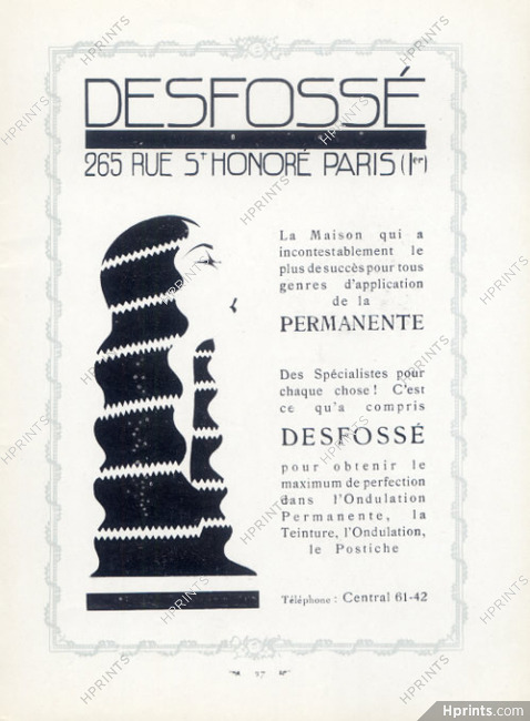 Desfossé (Hairstyle) 1925 Wig, Hairpiece
