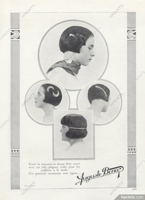 Auguste Bonaz (Combs) 1924 Hairstyle, Photo Rahma