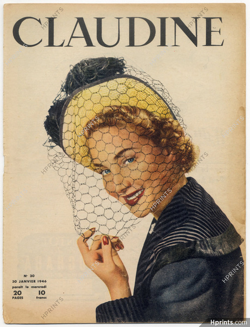 CLAUDINE Fashion Magazine 1946 N°30, Orcel, Nina Ricci, Jean Marais