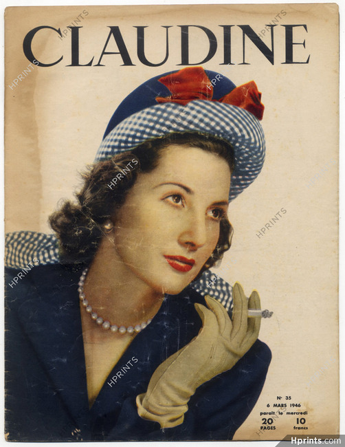 CLAUDINE Fashion Magazine 1946 N°35, Gilbert Orcel, Photos Robert Doisneau