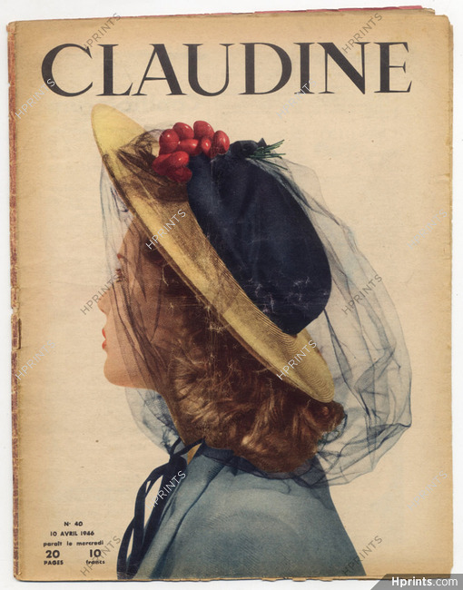 CLAUDINE Fashion Magazine 1946 N°40, Photos Robert Doisneau