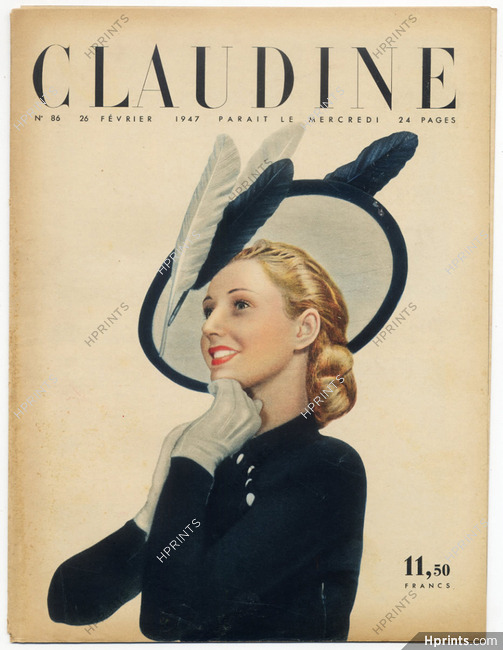 CLAUDINE Fashion Magazine 1947 N°86 Jacques Fath, 24 pages