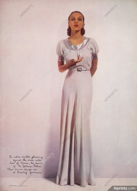 Bergdorf Goodman 1938 Vera Zorina Dancer, Dinner Dress, Photo George Hoyningen-Huene
