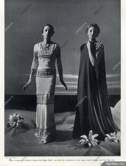 Maggy Rouff (Couture) 1937 Egyptian Style Dresses, Photo Philippe Pottier