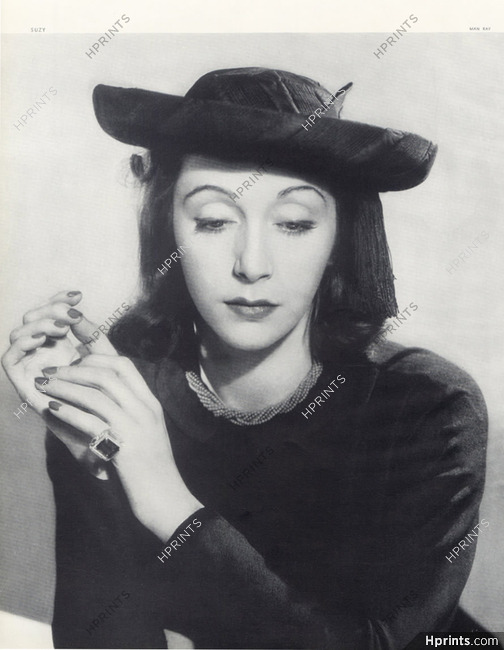 Suzy (Millinery) 1937 Sailor Hat, Olga Tritt Jewels, Photo Man Ray