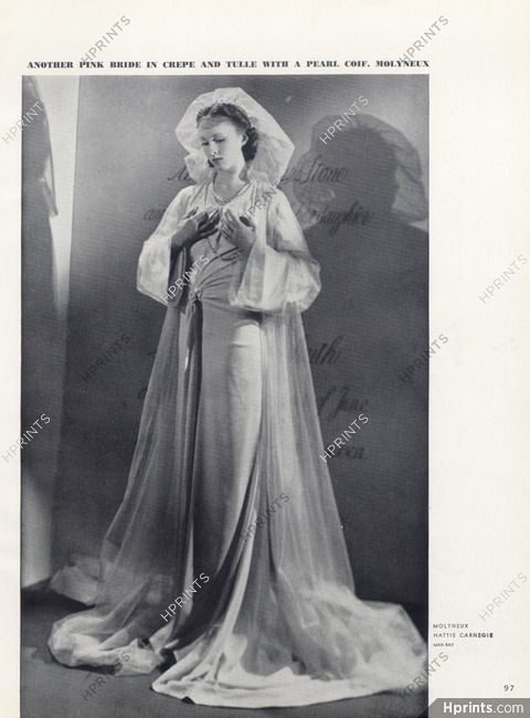 Molyneux (Couture) 1937 Wedding Dress, Photo Man Ray