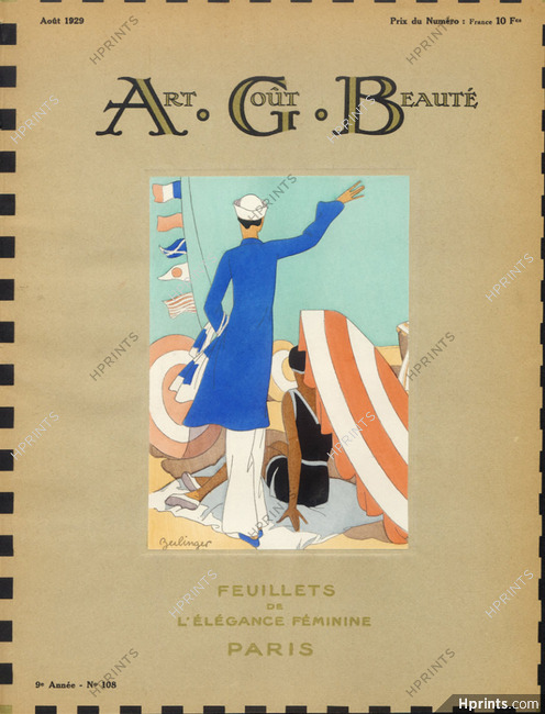 Zeilinger 1929 A.G.B (Art Goût Beauté) Cover, Swimmear Fashion Illustration