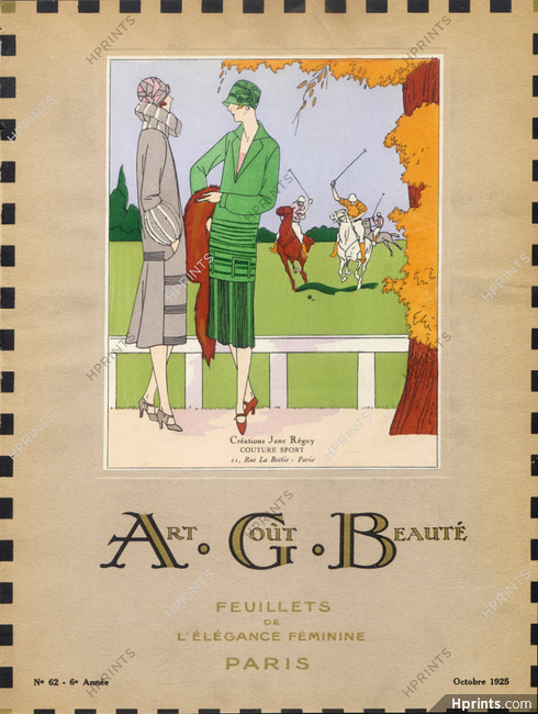 Jane Regny (Couture) 1925 A.G.B (Art Goût Beauté) Cover, Polo
