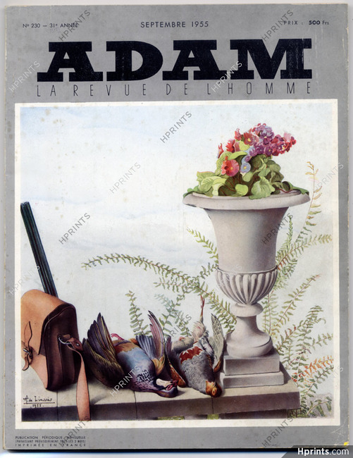 Adam 1955 N°230 Magazine for Men, Hunting, Henri de Linarès, 144 pages