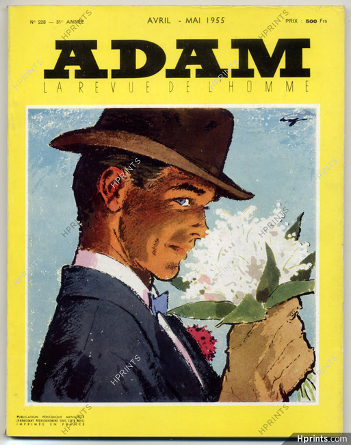 Adam 1955 N°228 Magazine for Men, René Gruau, Fishing, Marcel