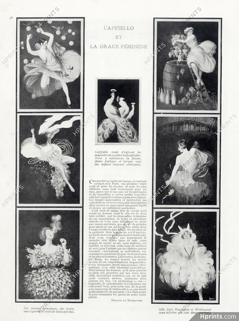Cappiello et la Grâce Féminine, 1923 - Jane Renouardt, Mistinguett, Texte par Francis de Miomandre