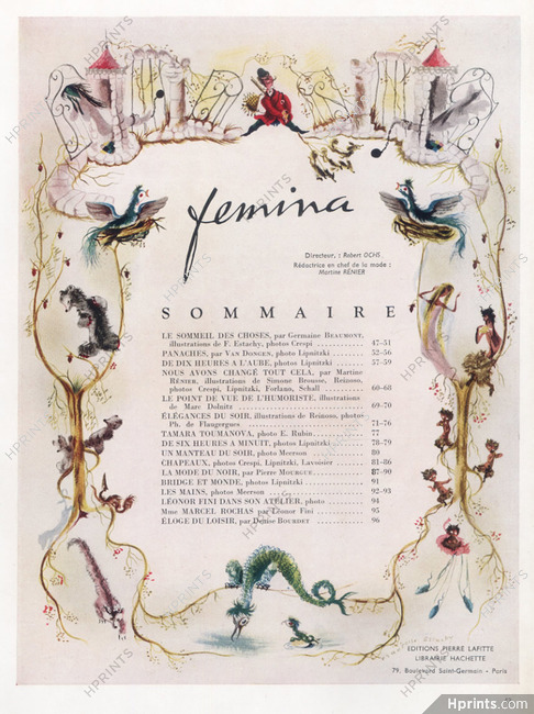 Françoise Estachy 1947 Sommaire Femina