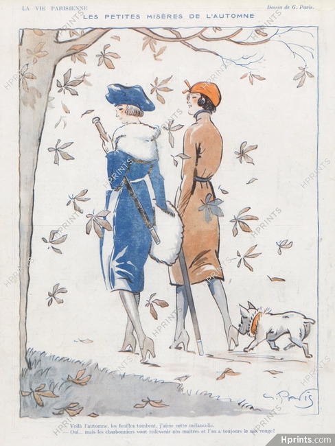 Georges Pavis 1919 French Bulldog, Elegant Parisienne
