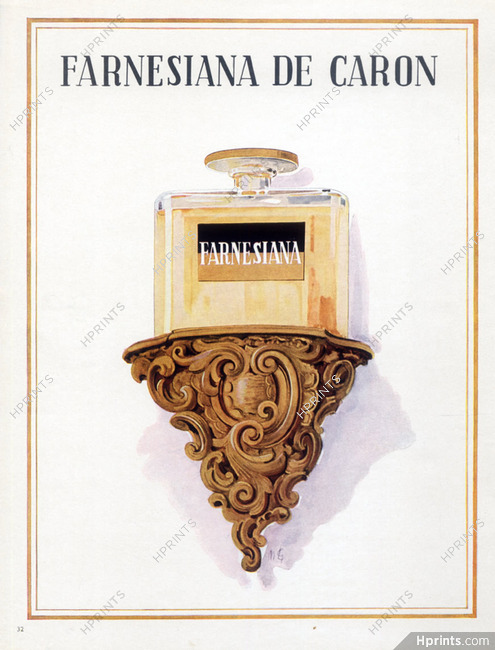 Caron (Perfumes) 1947 Farnesiana (signed)