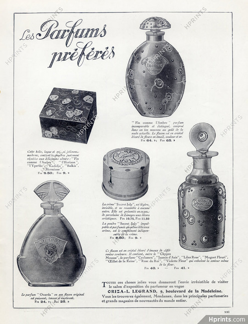 Oriza L.Legrand (Perfumes) 1920 Ouarda, Art Nouveau Style