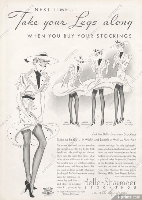 Belle-Sharmeer (Hosiery, Stockings) 1938 Shriver
