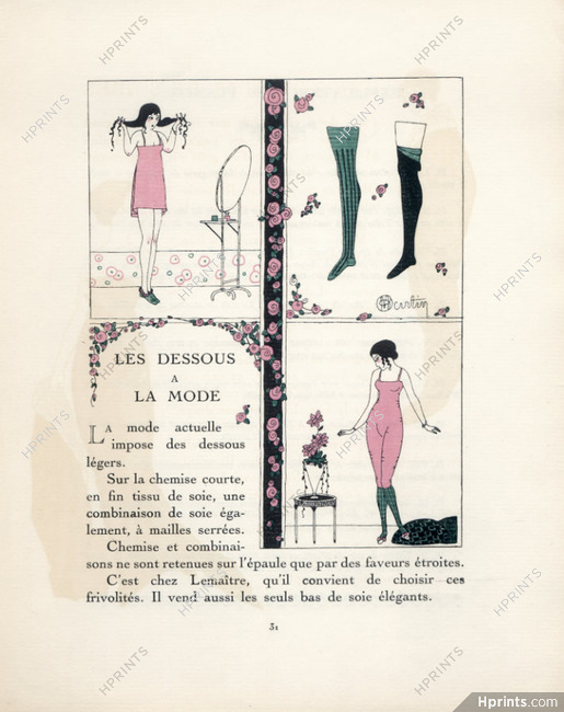 Lemaitre (Lingerie) 1912 Charles Martin, Stockings Hosiery