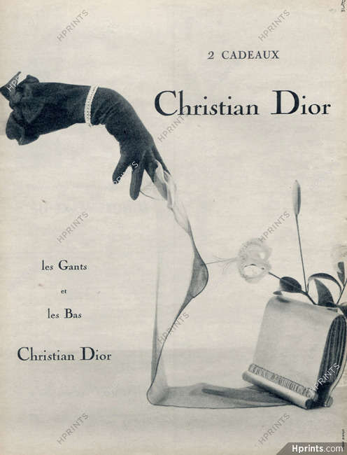 Christian Dior (Lingerie) 1954 Stockings Hosiery, Gloves