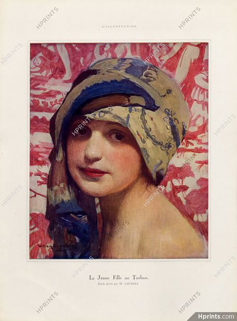 William Laparra 1919 "La Jeune Fille au Turban" Portrait