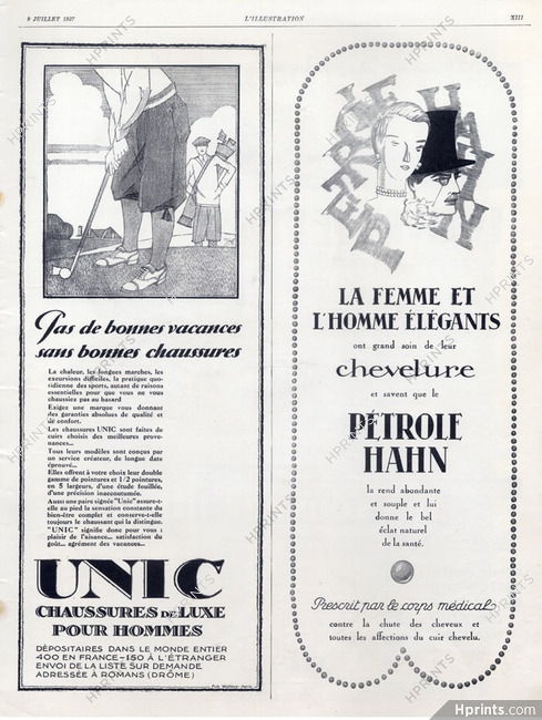 Unic (Shoes) 1927 Golf, Pétrole Hahn