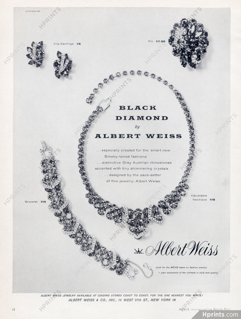 Albert Weiss (Jewels) 1959 "Black Diamond"