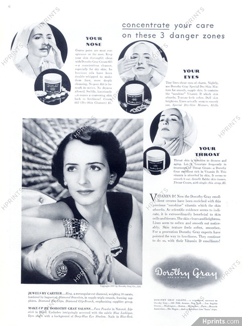 Dorothy Gray 1937 Jewels by Cartier, Ear-clips, Clip-brooch, Bracelet