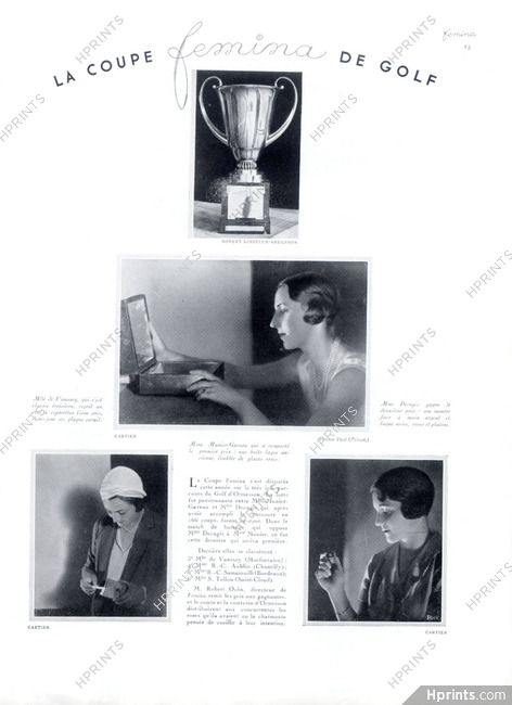 Cartier (Jewels) 1931 Coupe Femina Golf, Robert Linzeler-Aregnson (Coupe)