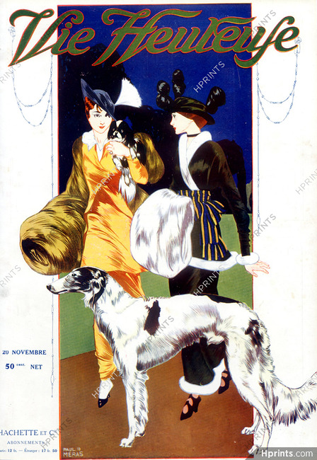 Paul Méras 1913 Greyhound Sighthound, Elegant Parisienne