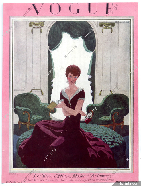 Pierre Brissaud 1925 Vogue Cover, Fashion Illustration