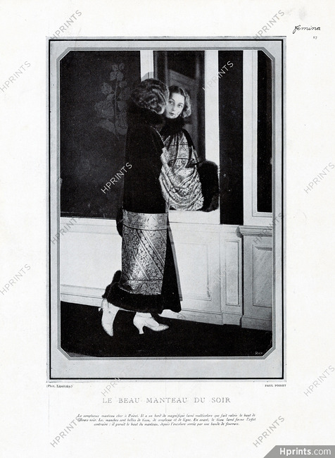 Paul Poiret (Couture) 1924 Evening Coat Photo Lipnitsky