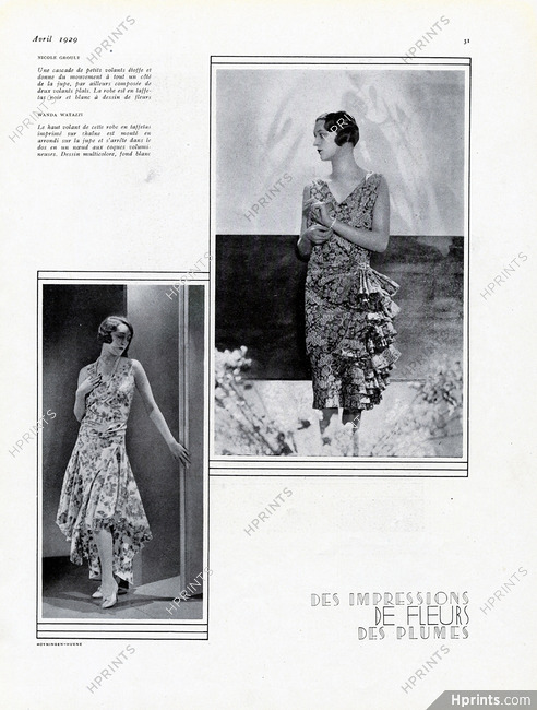 Nicole Groult (Couture) 1929 & Wanda Watazzi Photo George Hoyningen-Huene
