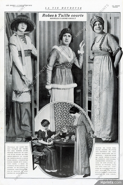 Nicole Groult (Couture) 1912 Robes à taille courte Photos Henri Manuel