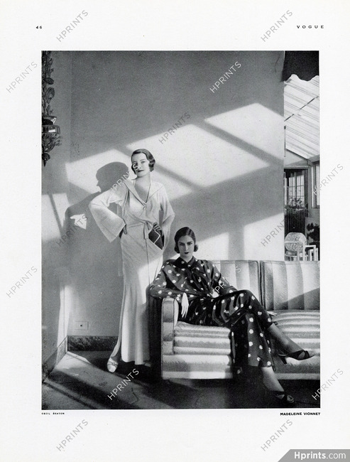 Madeleine Vionnet 1930 Pajamas, Photo Cecil Beaton