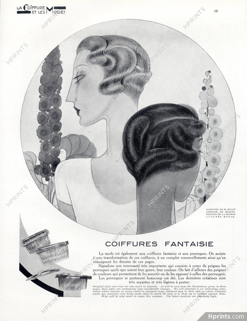 Auguste Bonaz (Combs) 1930 Claude, Hairpiece Wig Willy Lefevre