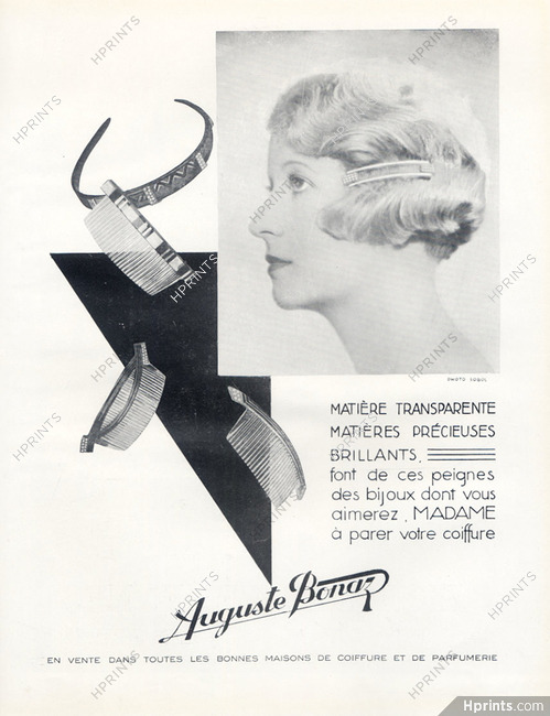 Auguste Bonaz (Combs, Hairstyle) 1930 Photo Sobol