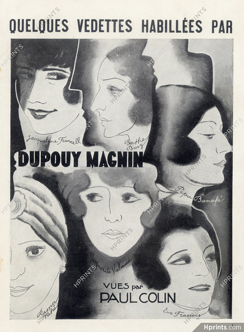 Dupouy-Magnin (Couture) 1931 Paul Colin, Portraits, Pépa Bonafé, Eve Francis...